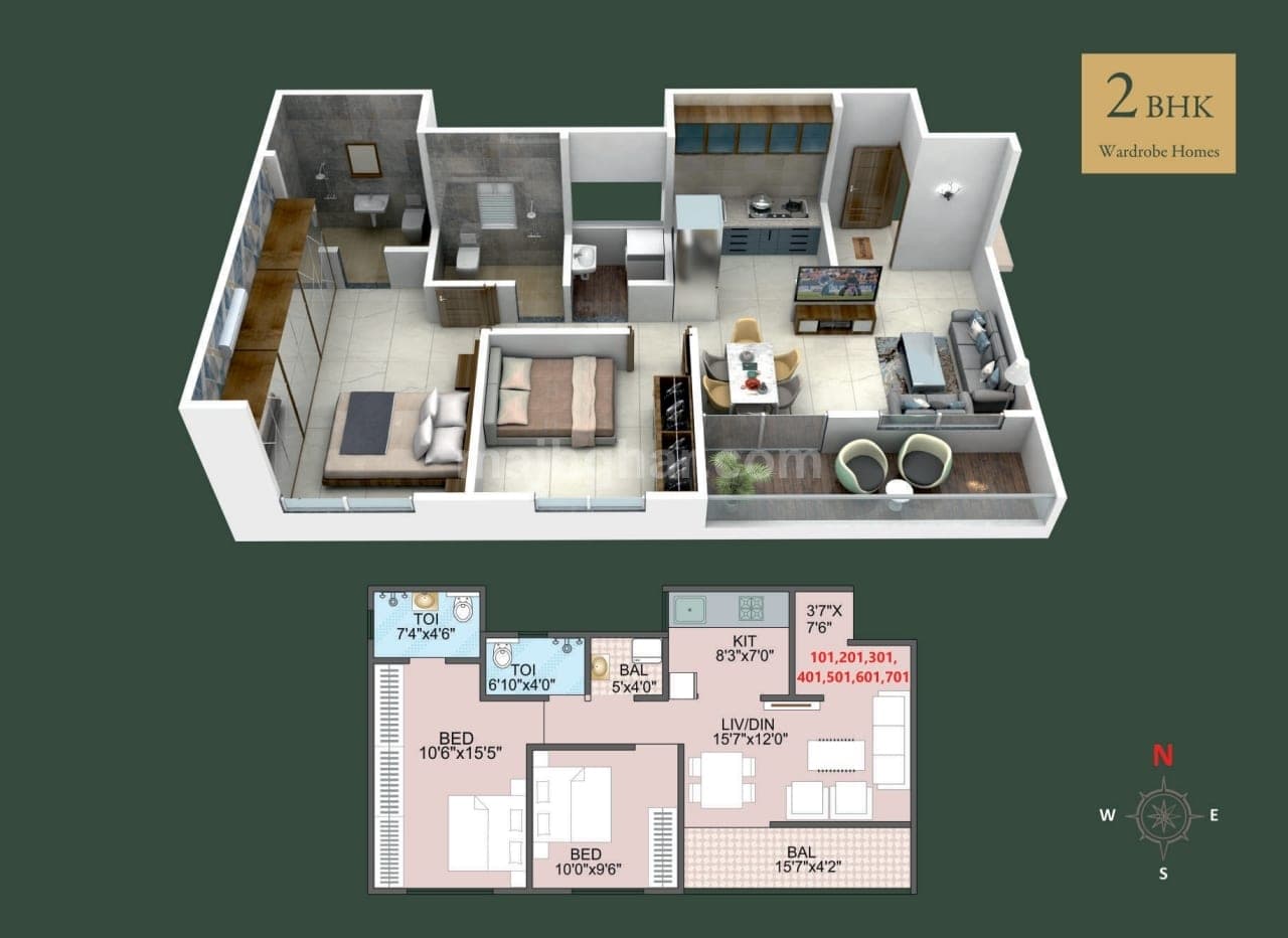2bhk new flat in rose paradise kiwale